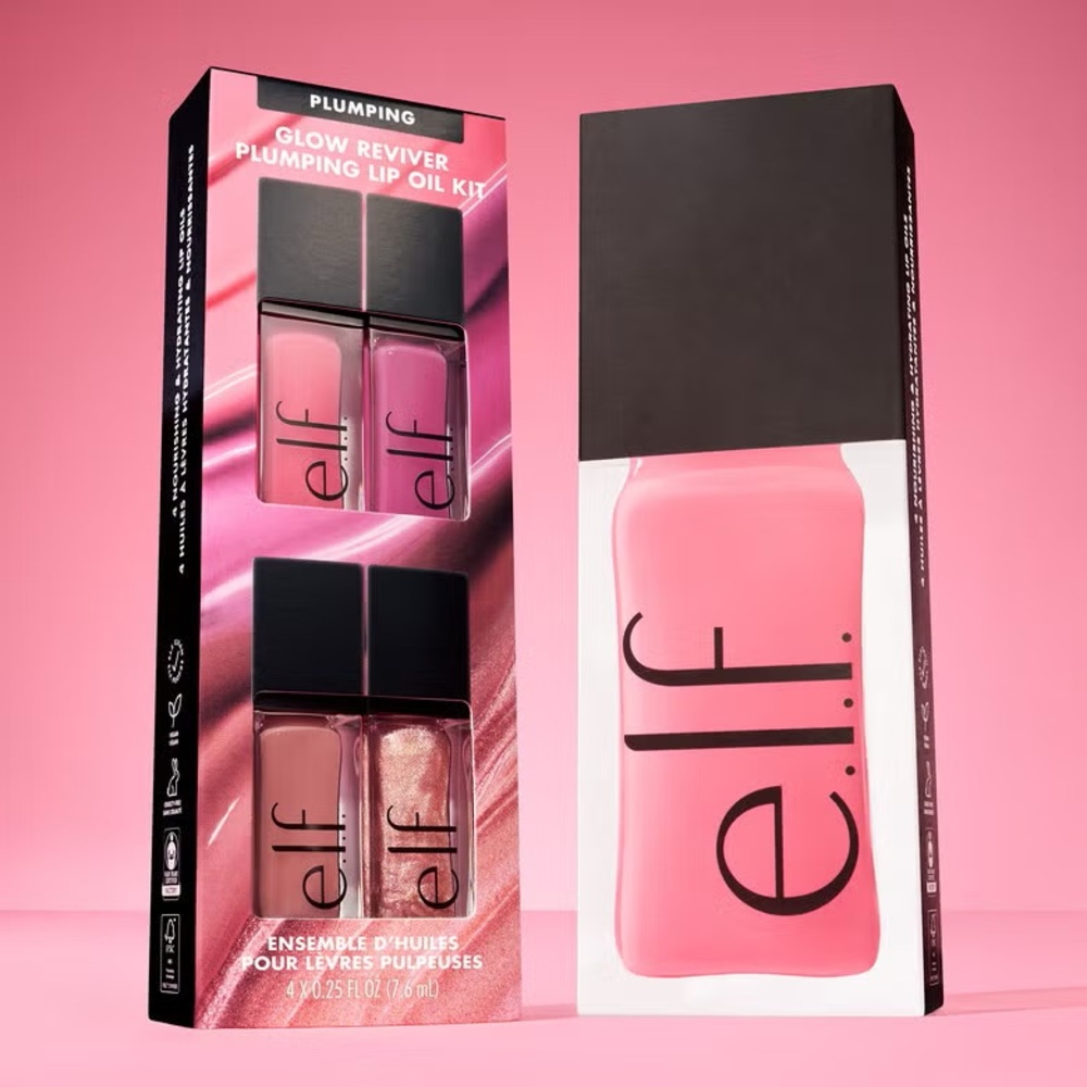 e.l.f. Glow Reviver Plumping Lip Oil Kit, NEW - Picture 8 of 8